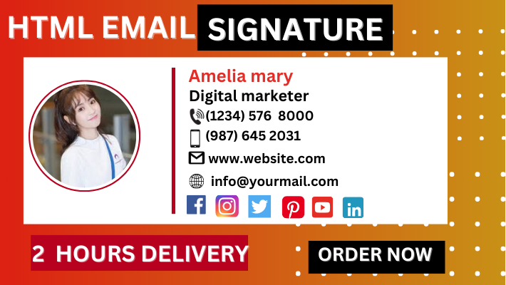 26976I will do modern and clickable HTML email signatures for Gmail, outlook, more.