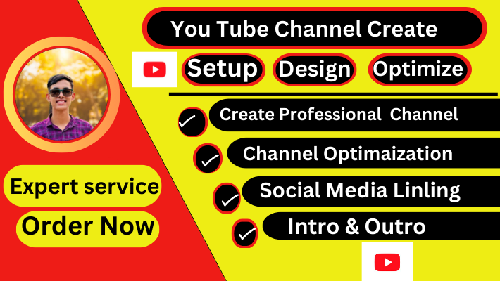 28162I will create and setup youtube channel with logo, banner, intro, and outro