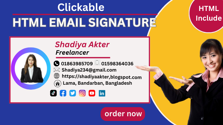 26432I will create a clickable HTML email signature, HTML signature.