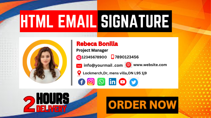 26268I will CREATE HTML email signature, a clickable HTML email signature for Gmail, Outlook, etc