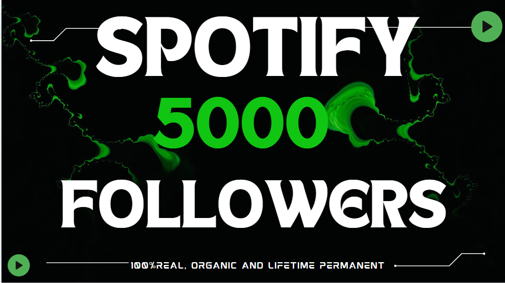 382261 will provide 1000 Spotify followers.100% real and organic