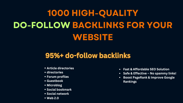 84362Boost Your Google Rankings with 1000 High-Quality Do-Follow Backlinks!
