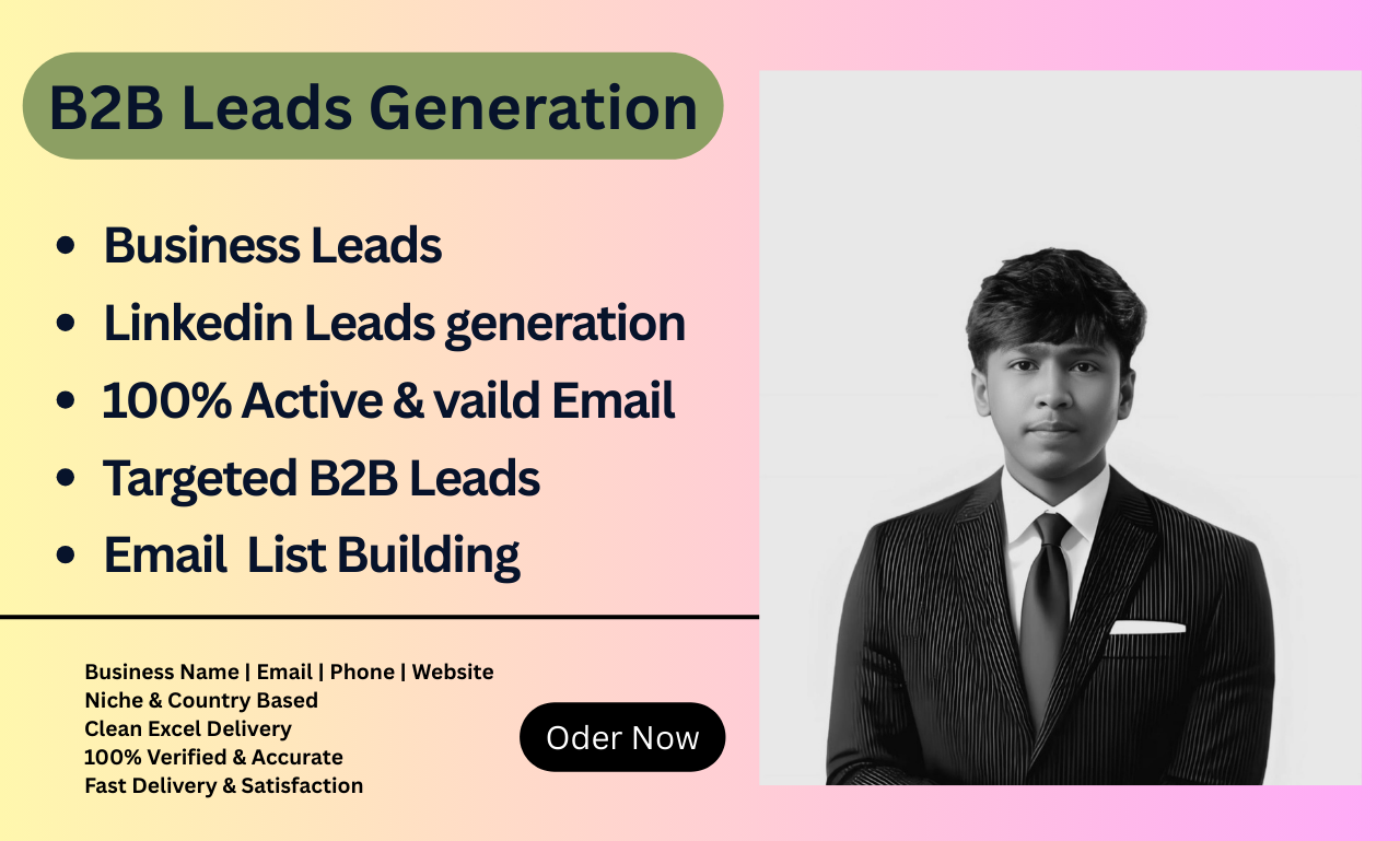 160225I will provide expert B2B lead generation and build high-quality verified email lists