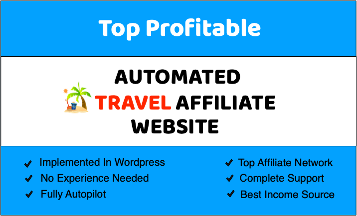 158786Fully automated travel booking affiliate website for income source