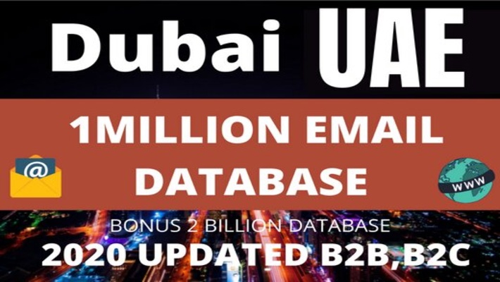 192848I will provide 1million Dubai b2b, b2c email database