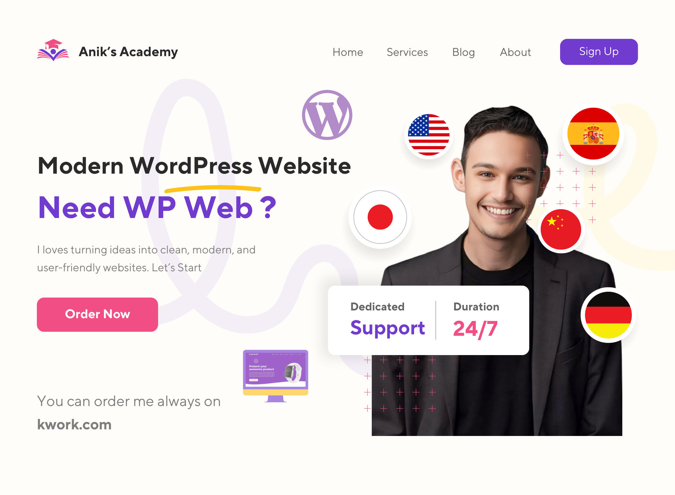 187671I will build wp web with modern website design for your business