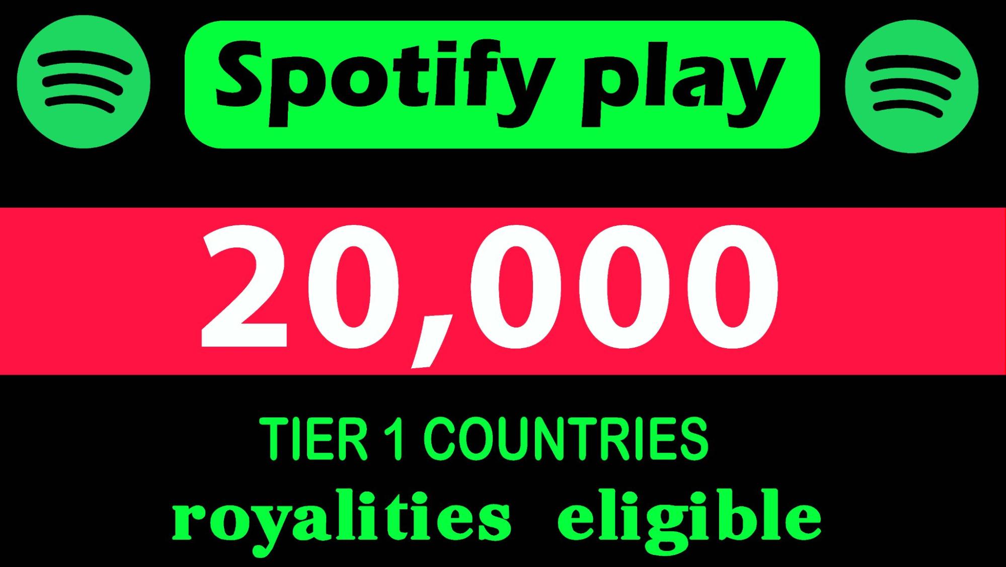 187850I will provide 50,000 to 55,000 Spotify USA Plays from TIER 1 countries, Real and active users, and Royalties Eligible permanent guaraContinue