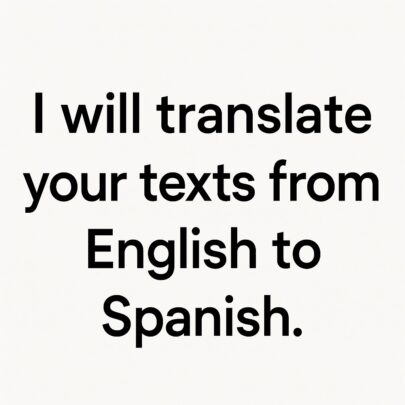 303755I will translate your texts from English to Spanish