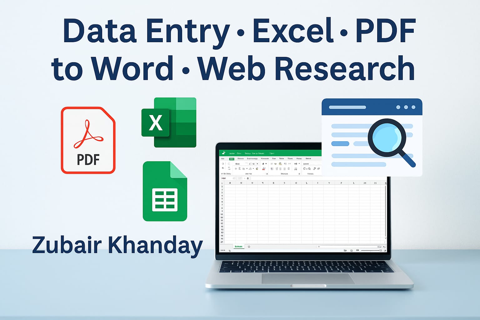 274098I will do data entry, Excel, Google Sheets, typing, PDF to Word, and web research
