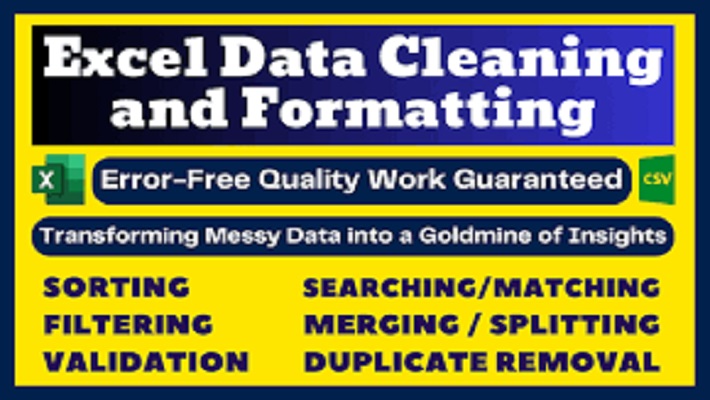 303937I will clean and prepare your data for analysis