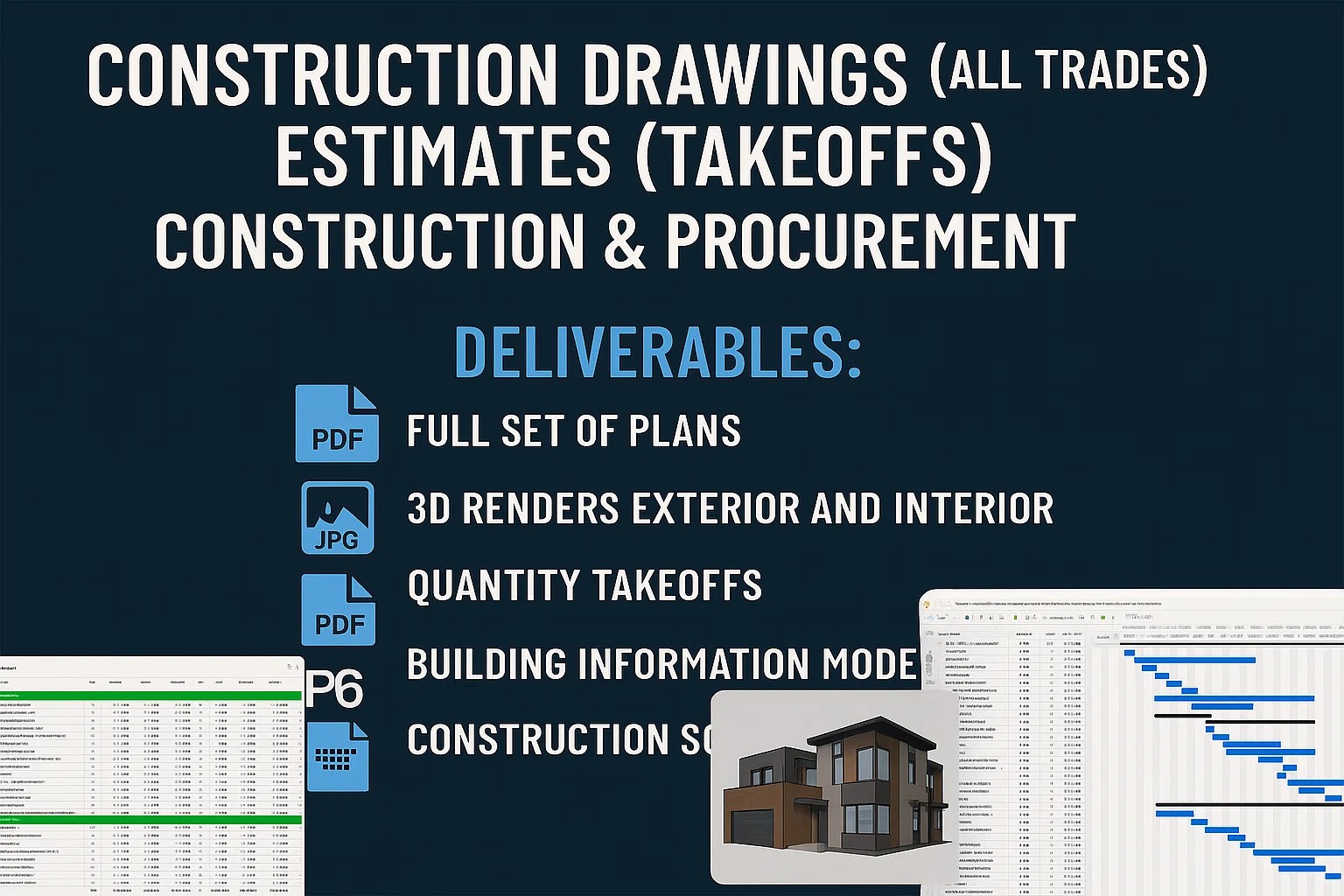 327938Full Set of Construction Drawings, Structural Analysis & Estimate (Takeoffs)