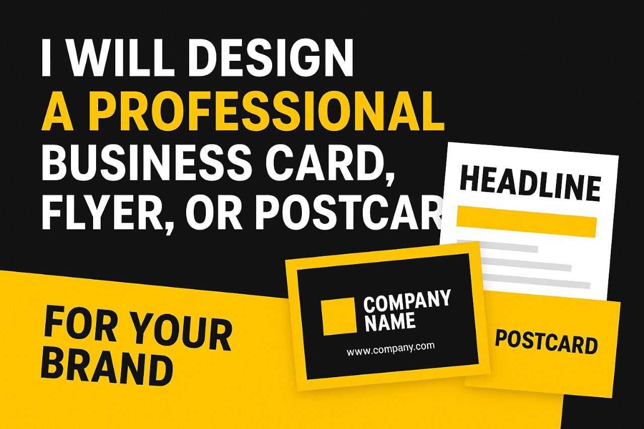 416064I will design a professional business card, flyer, or postcard for your brand