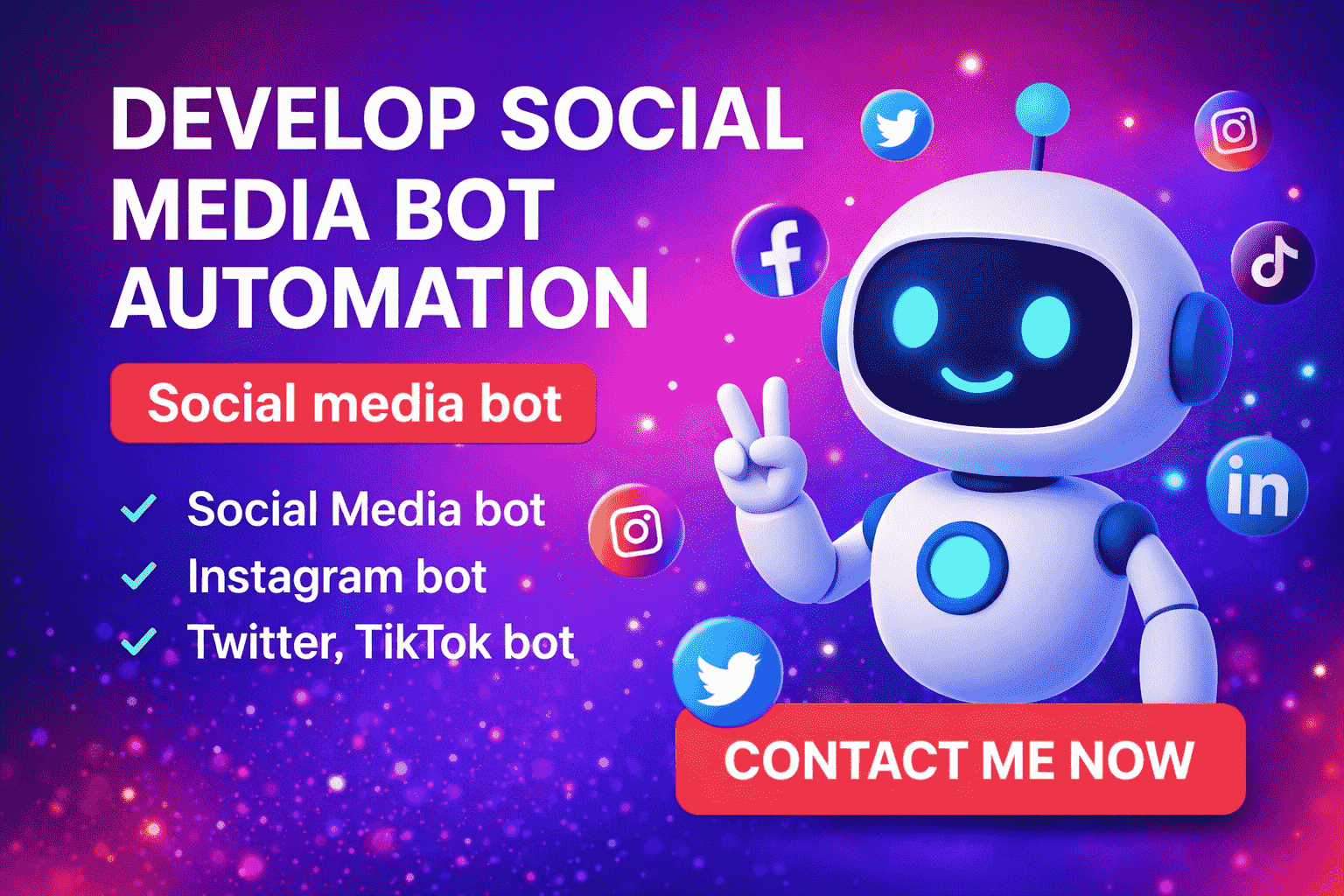 459318I will develop Custom AI bot, Automation bot, telegram bot, instagram chat bot