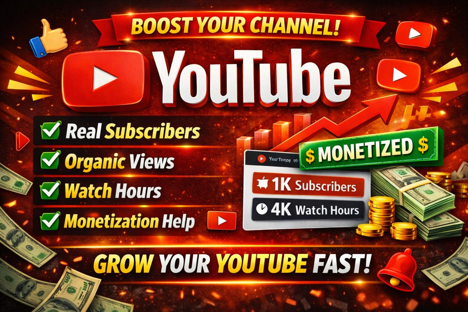 466244I will promote your YouTube channel boost subscribers views YouTube minimization
