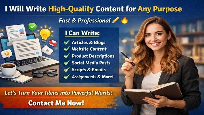 465325I Will Write High-Quality Content for Any Purpose – Fast & Professional ✍️🔥