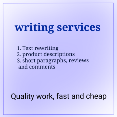 469443I provide simple and fast writing services