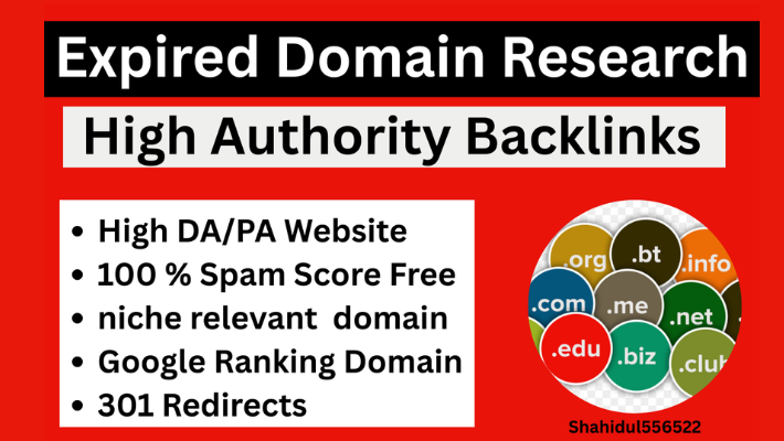 480639I will do niche relevant expired domain research with high authority backlinks