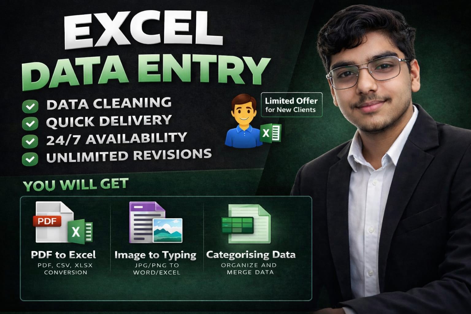 476008I will do fast & accurate data entry, PDF to Excel conversion & data cleaning 📊⚡