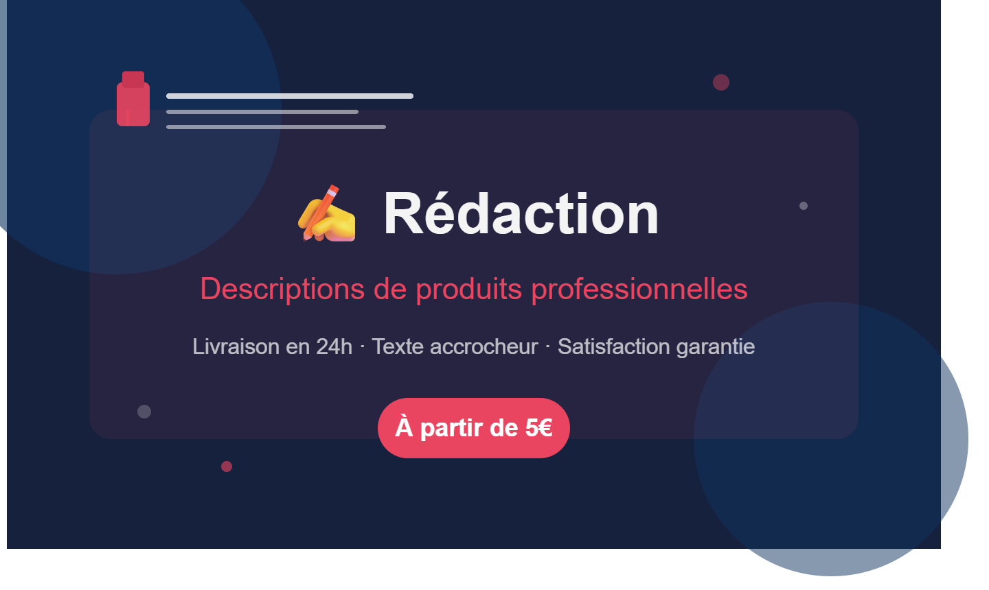 486318Je vais rédiger une description courte pour votre produit ou service