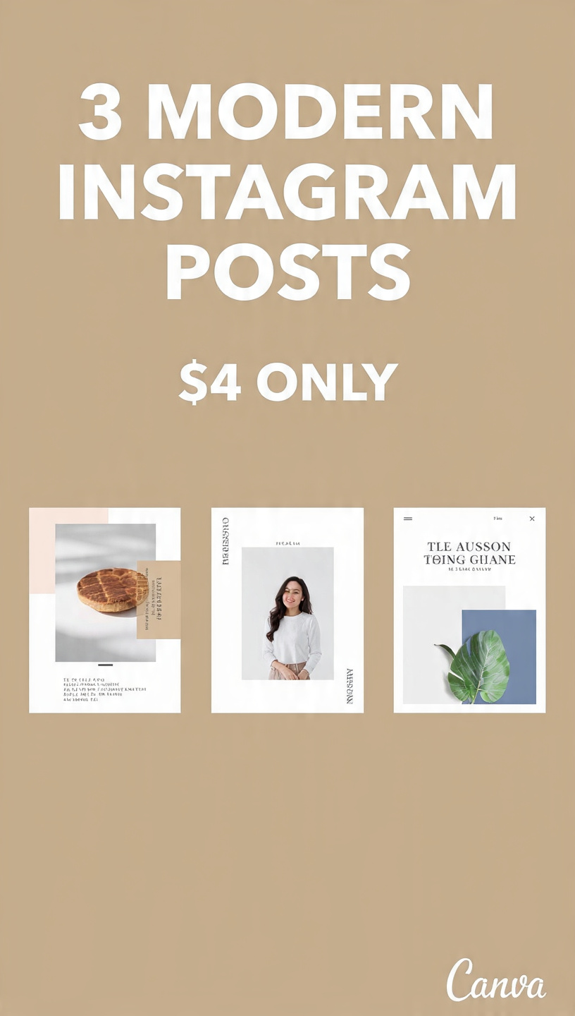 491071I will design 3 modern Instagram posts with Canva
