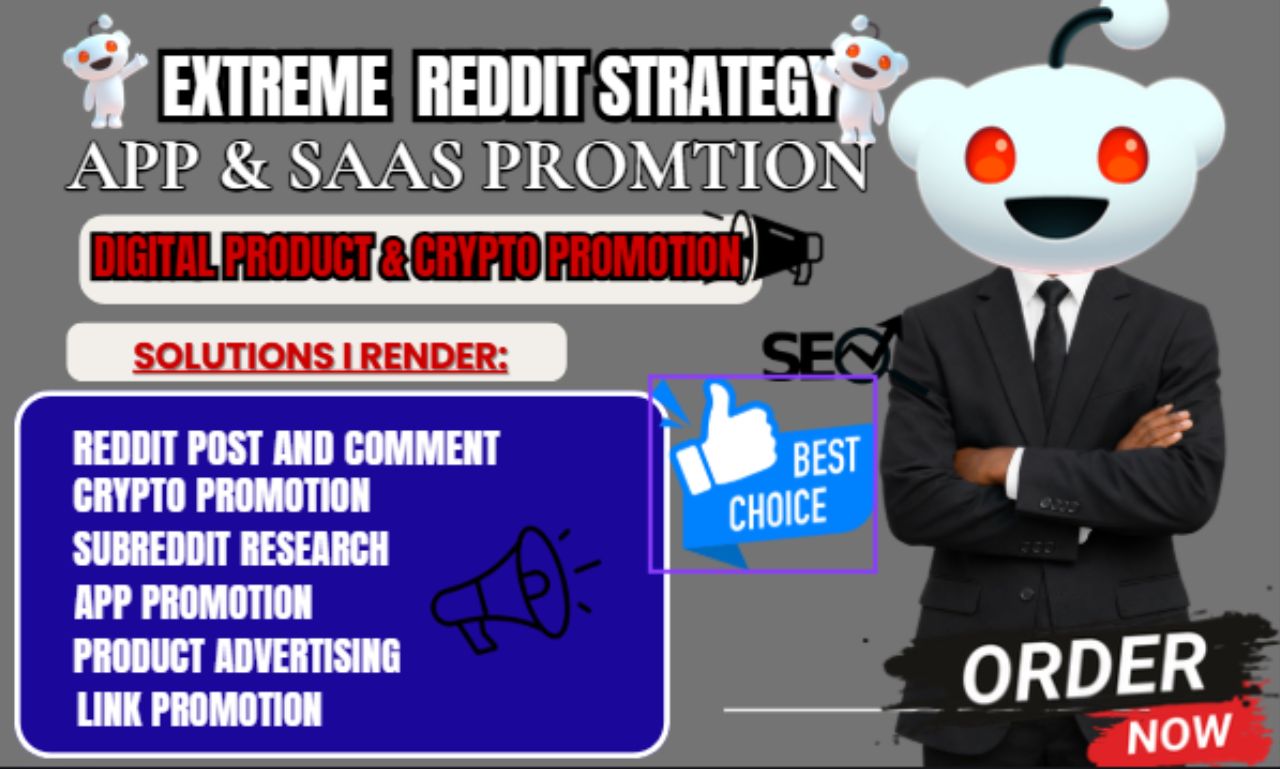 499233I will do reddit seo post promotion for ai app saas tools crypto nft web3 product and company