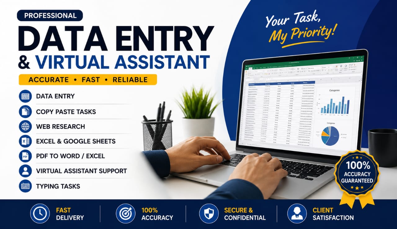 503546I will do accurate data entry, typing, and copy paste work