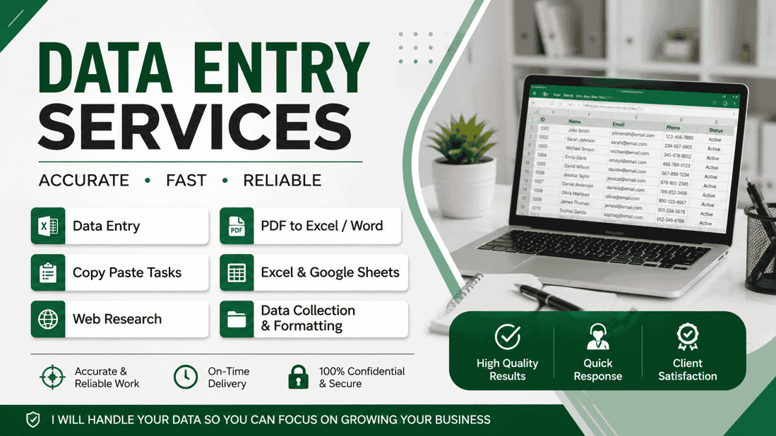 502059I will do data entry, web research, copy-paste and transcription tasks