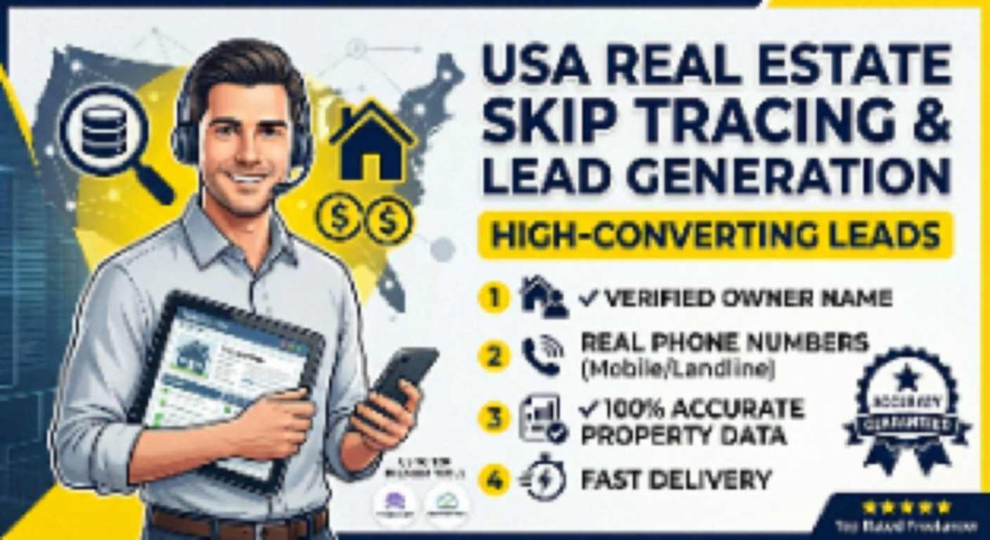 502494I will do USA real estate lead generation and skip tracing.