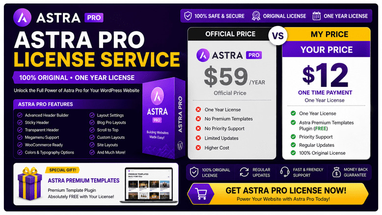 513287I will install Astra Pro with License on your wordpress website.