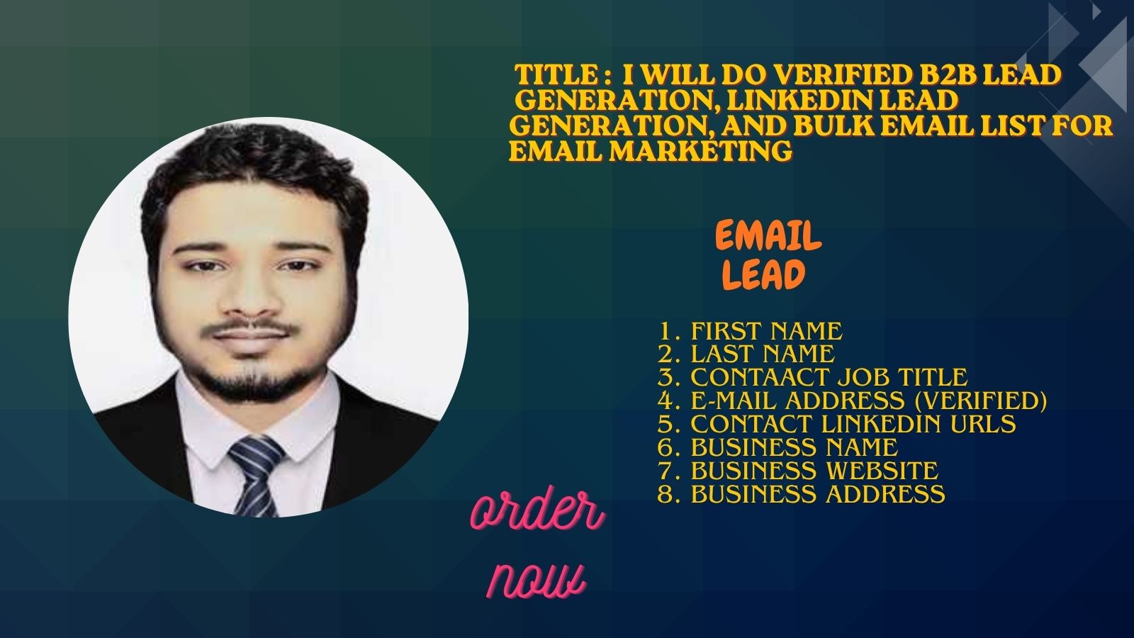 513706I will do verified B2B lead generation ,linkedin lead generation and bulk email list for email marketing