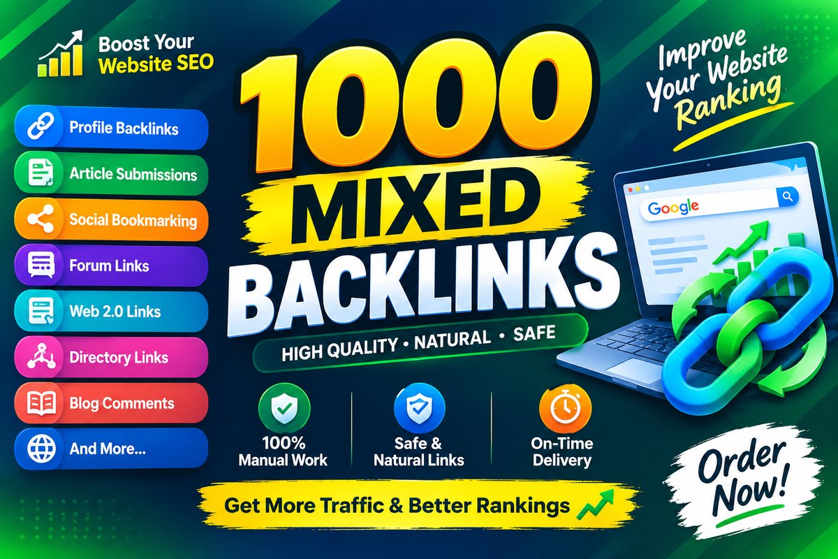 524627I Will Build 1000 Mixed Backlinks for Your Website SEO