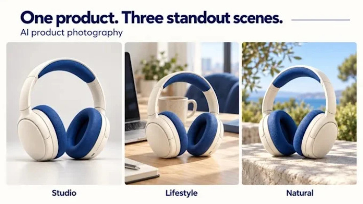 523392AI Product 5 Photography: One Product. Three Standout Scenes