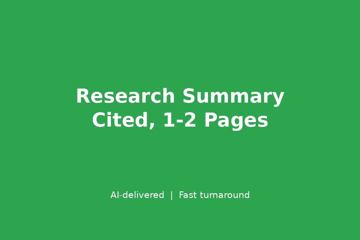 525185I will write a cited research summary on any business topic